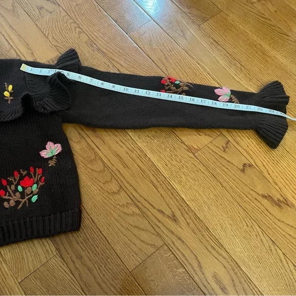 Zara Ruffle Floral Embroidered Sweater - Picture 11 of 11